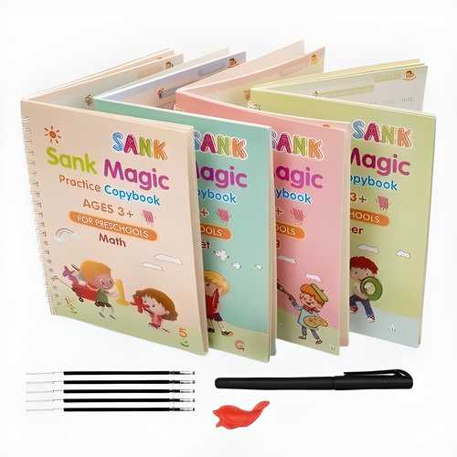 Mini Marvel - Sank Magic Practice Copybook (4 BOOKS,1 PEN,1 GRIP,10 REFILL)